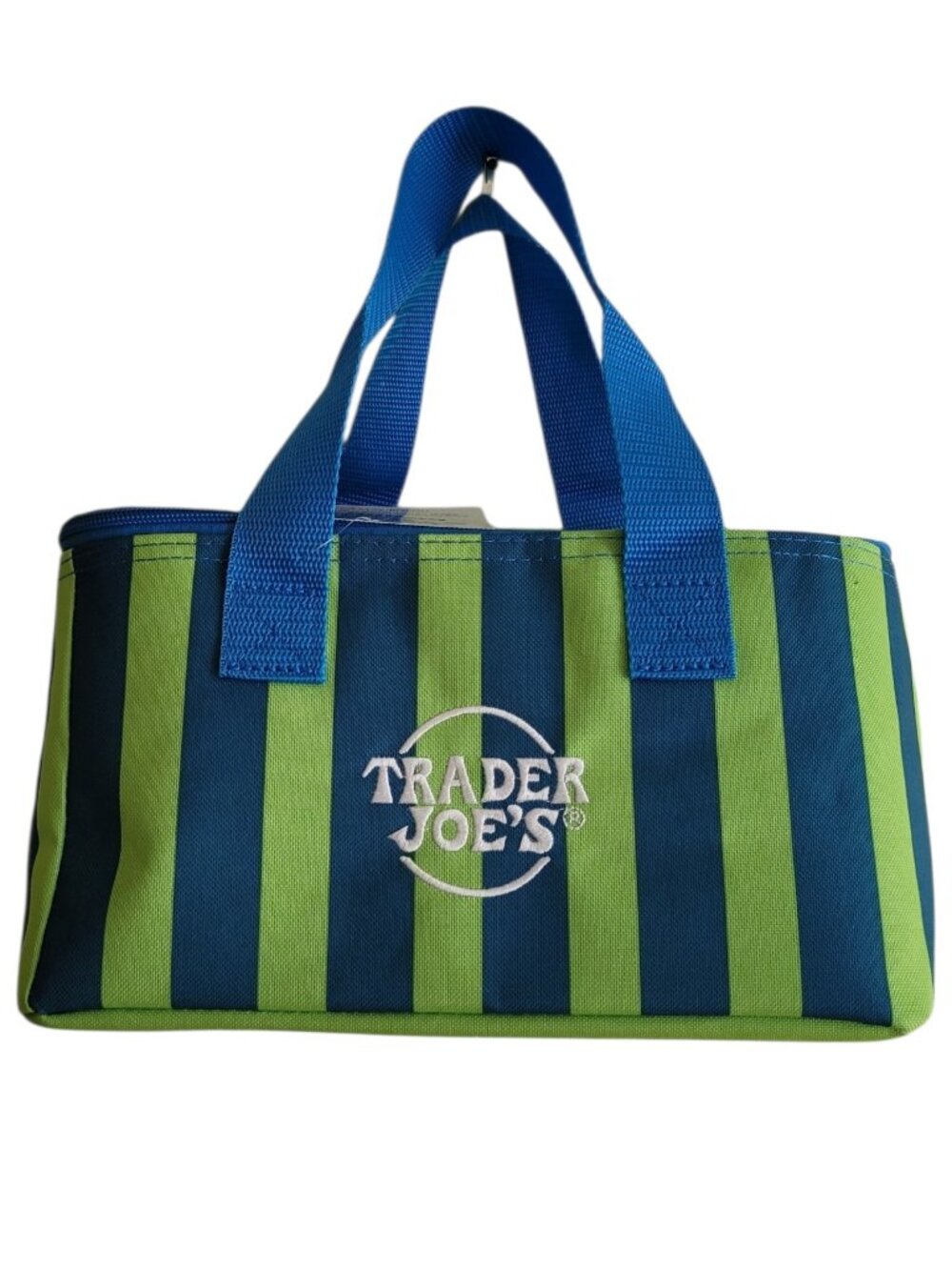 Trader Joe’s Blue Green Striped Mini Insulated Cooler Bag Summer 2026 NWT